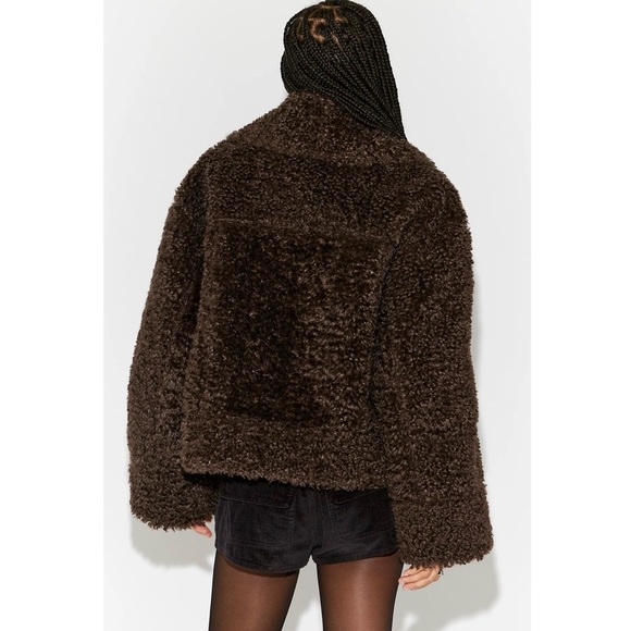 NWT Free People Jolie Oversized Teddy Jacket Deep Fudge Brown XS - Picture 3 of 12